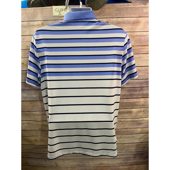 RLX Ralph Lauren Mens Striped Golf Polo Size L Short Sleeve Wicking Stretch EUC - Picture 2 of 9